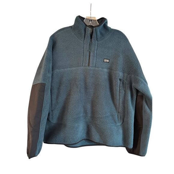 Mountain Hardwear Women’s HiCamp Fleece Pullover Size XL Half Zip Teal Pockets - Picture 1 of 6